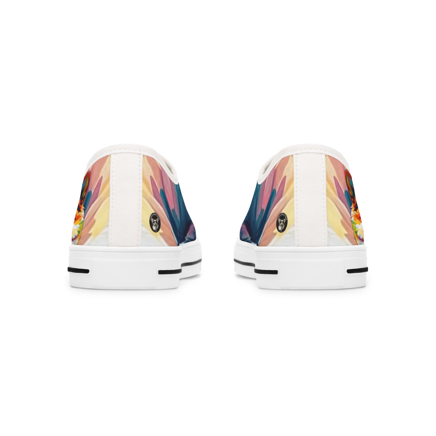 Scouter Corgi Artistic Abstract Colorful Women's Low Top Casual Canvas Sneakers