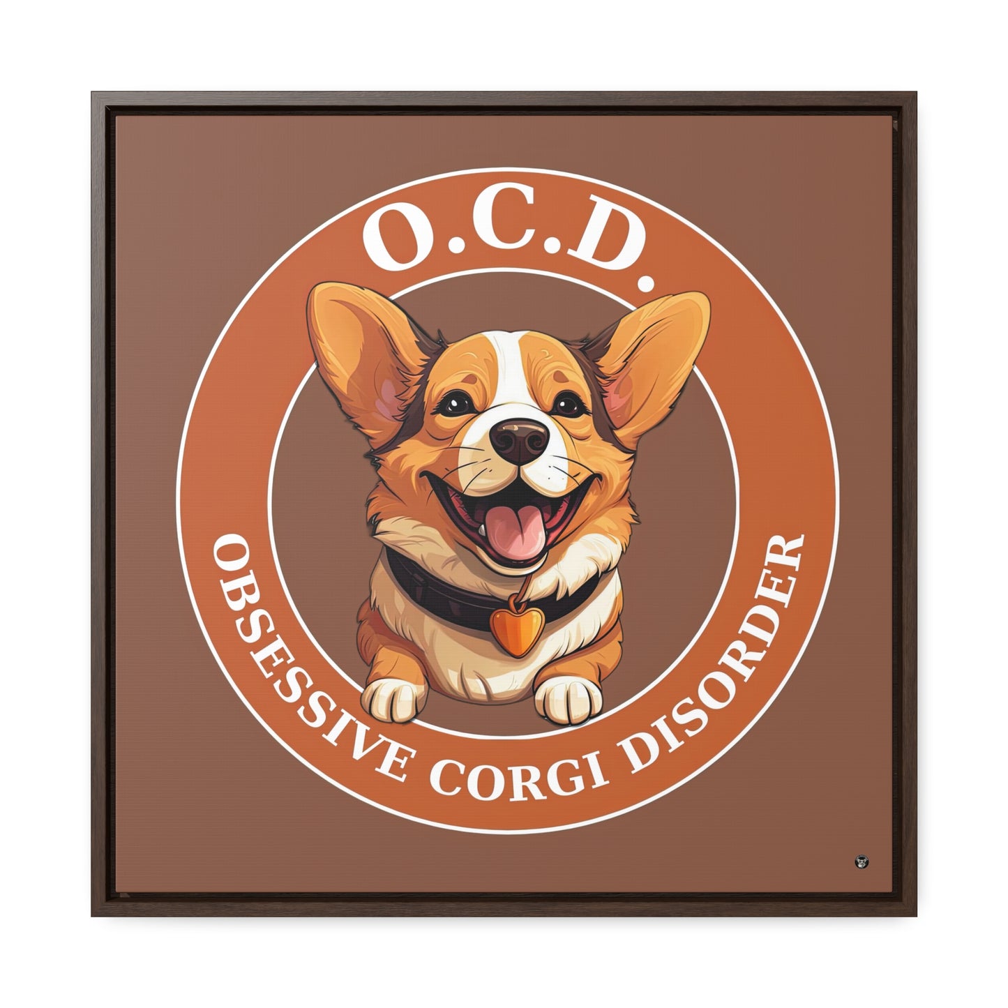 O.C.D. Obsessive Corgi Disorder - Framed on Canvas