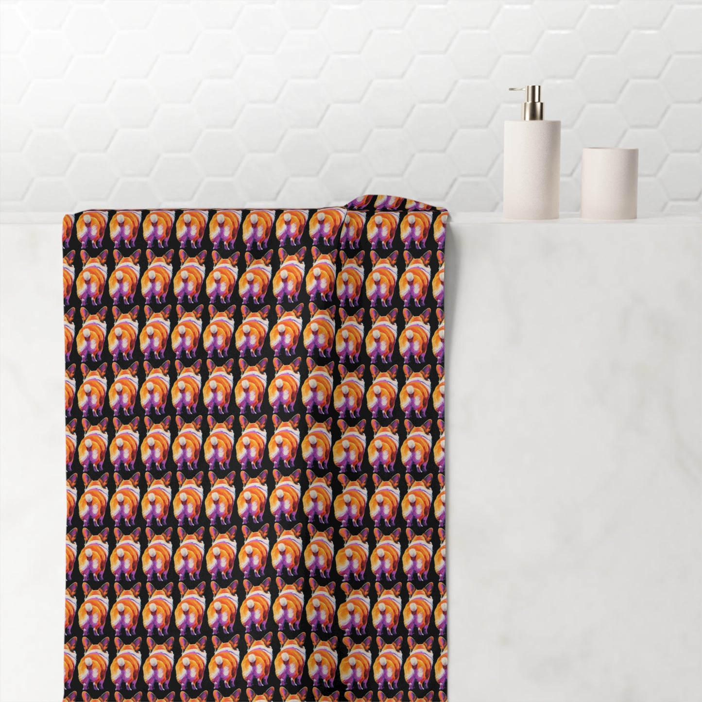 Corgi Butt Mosaic - Bath Towel