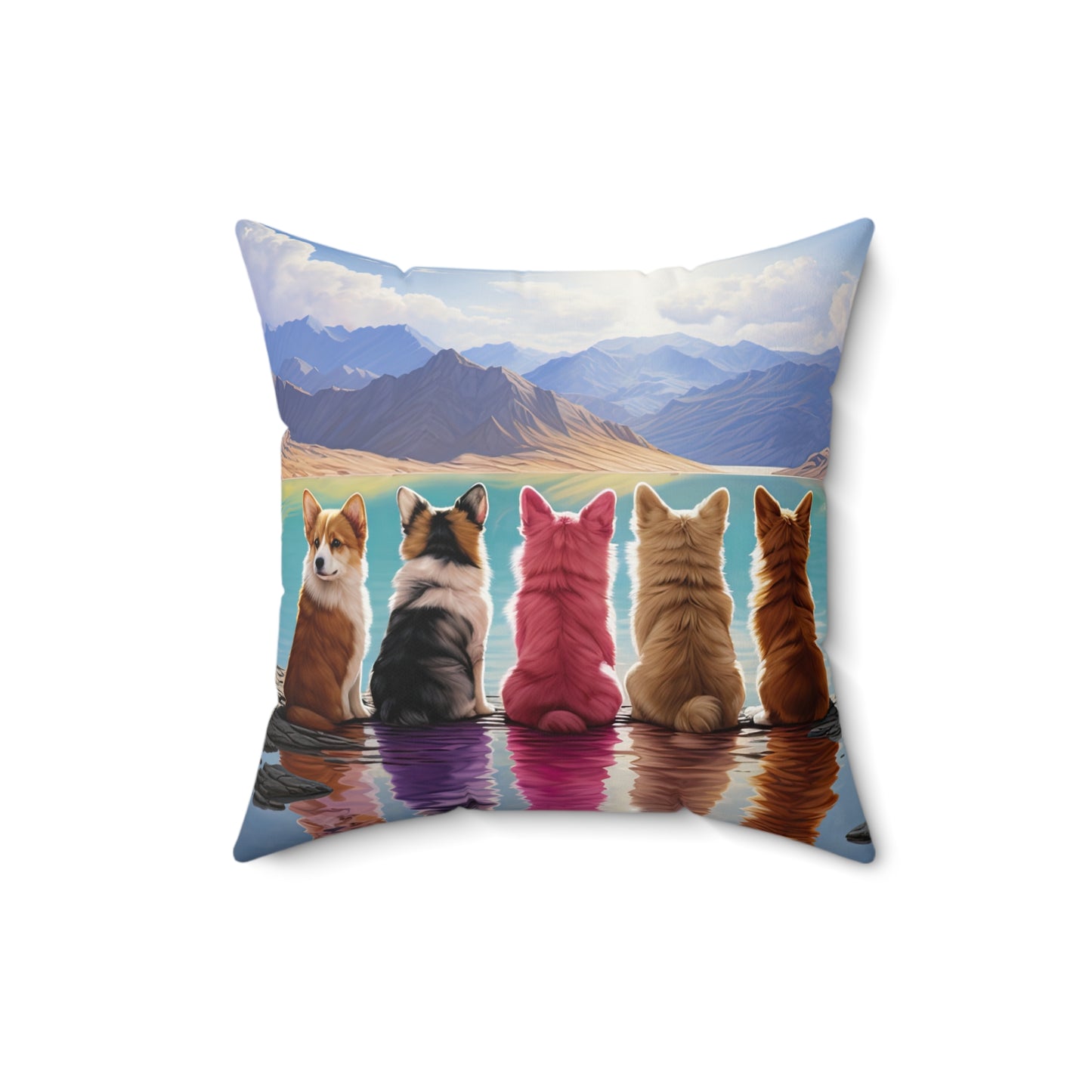 Corgi Lake - Throw Pillow