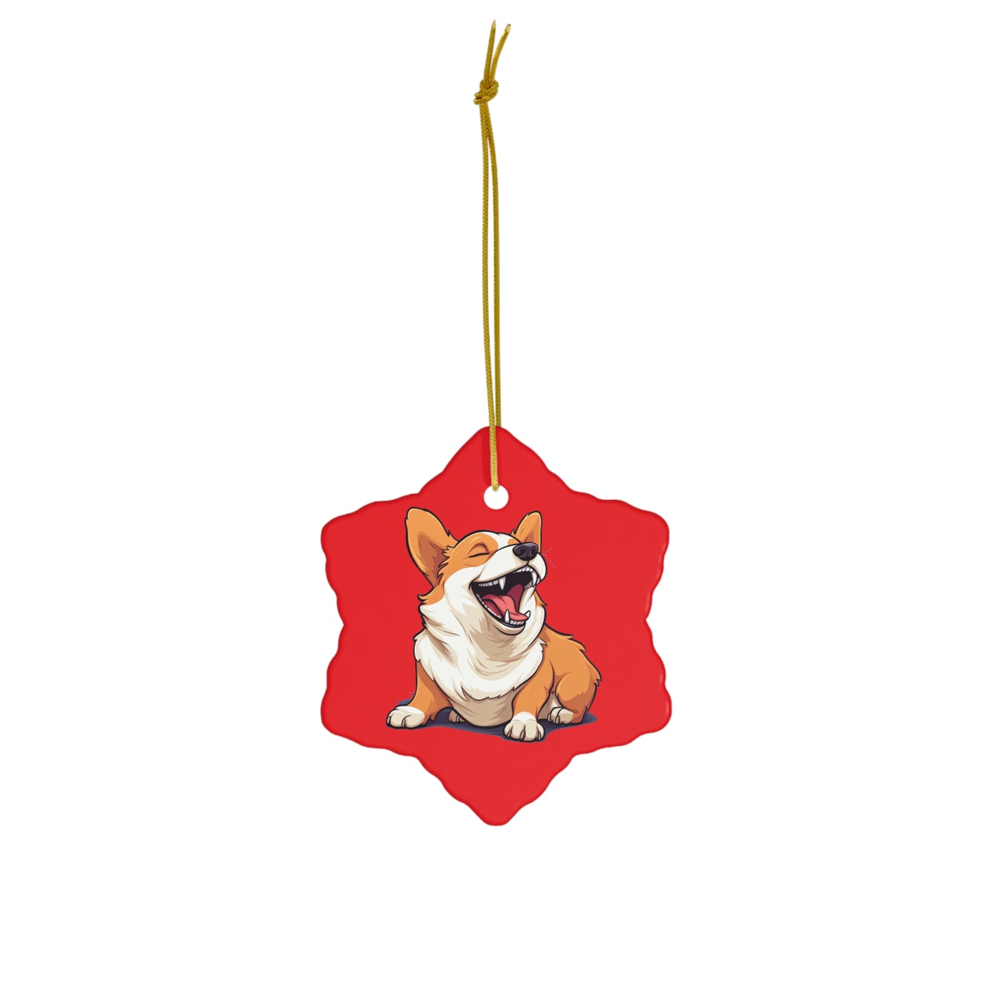 Comical Corgi - Ceramic Ornament