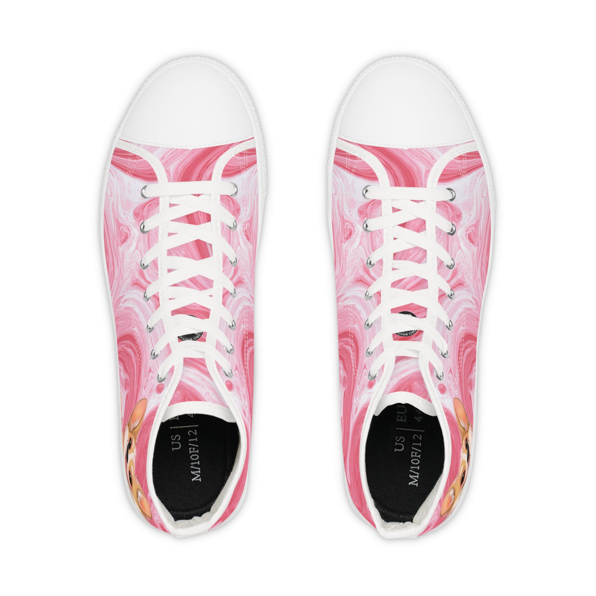 The Cuddle Connoisseur Men's High-Top Sneakers - Strawberry Swirl Canvas