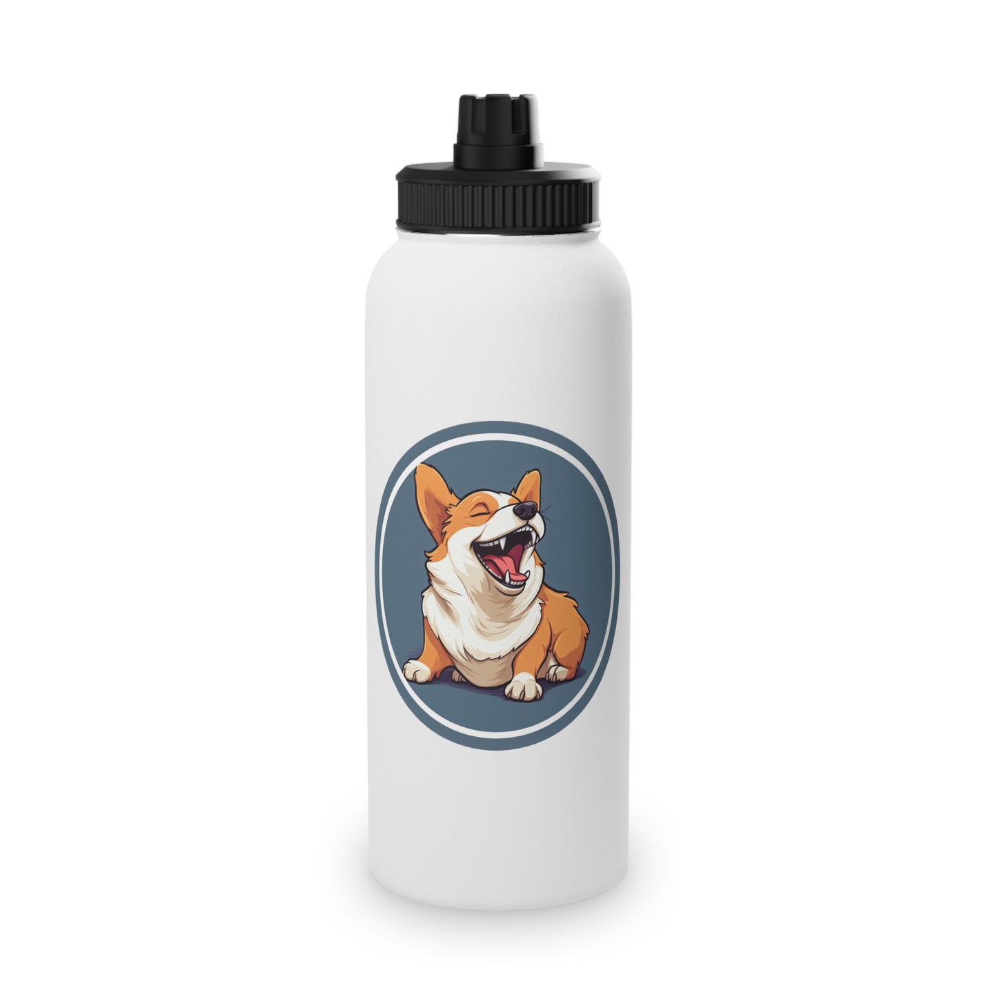 Comical Corgi - Water Bottle with Sport Lid