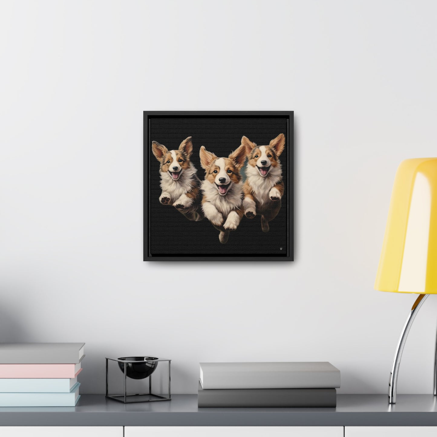 Corgi Enthusiasm - Framed on Canvas
