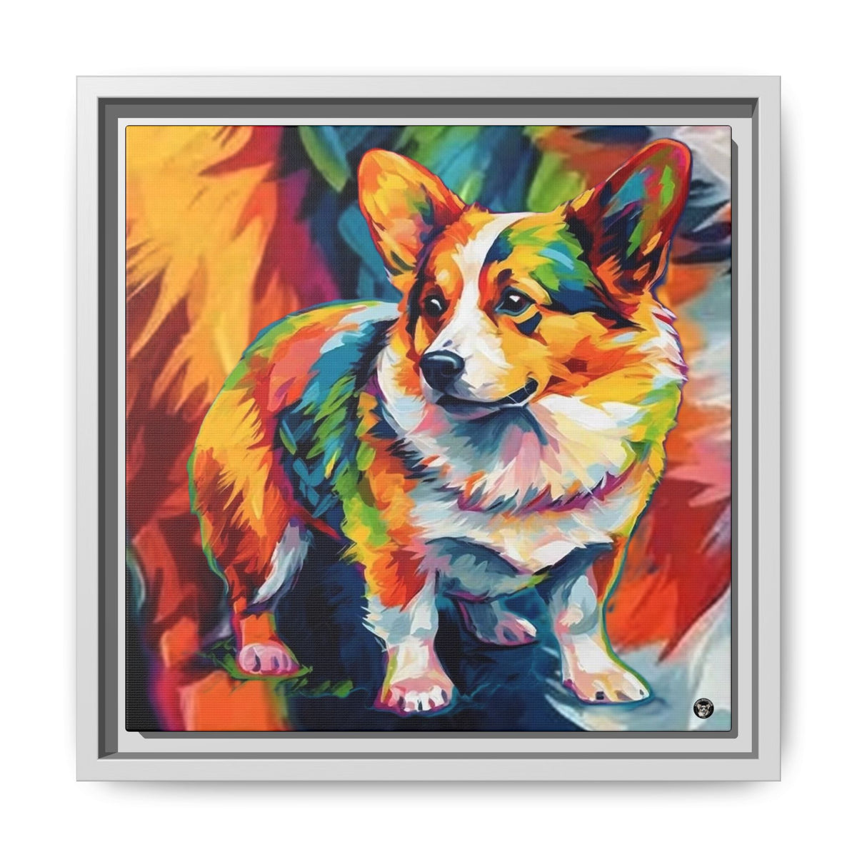 Scouter Corgi Watercolor on Canvas