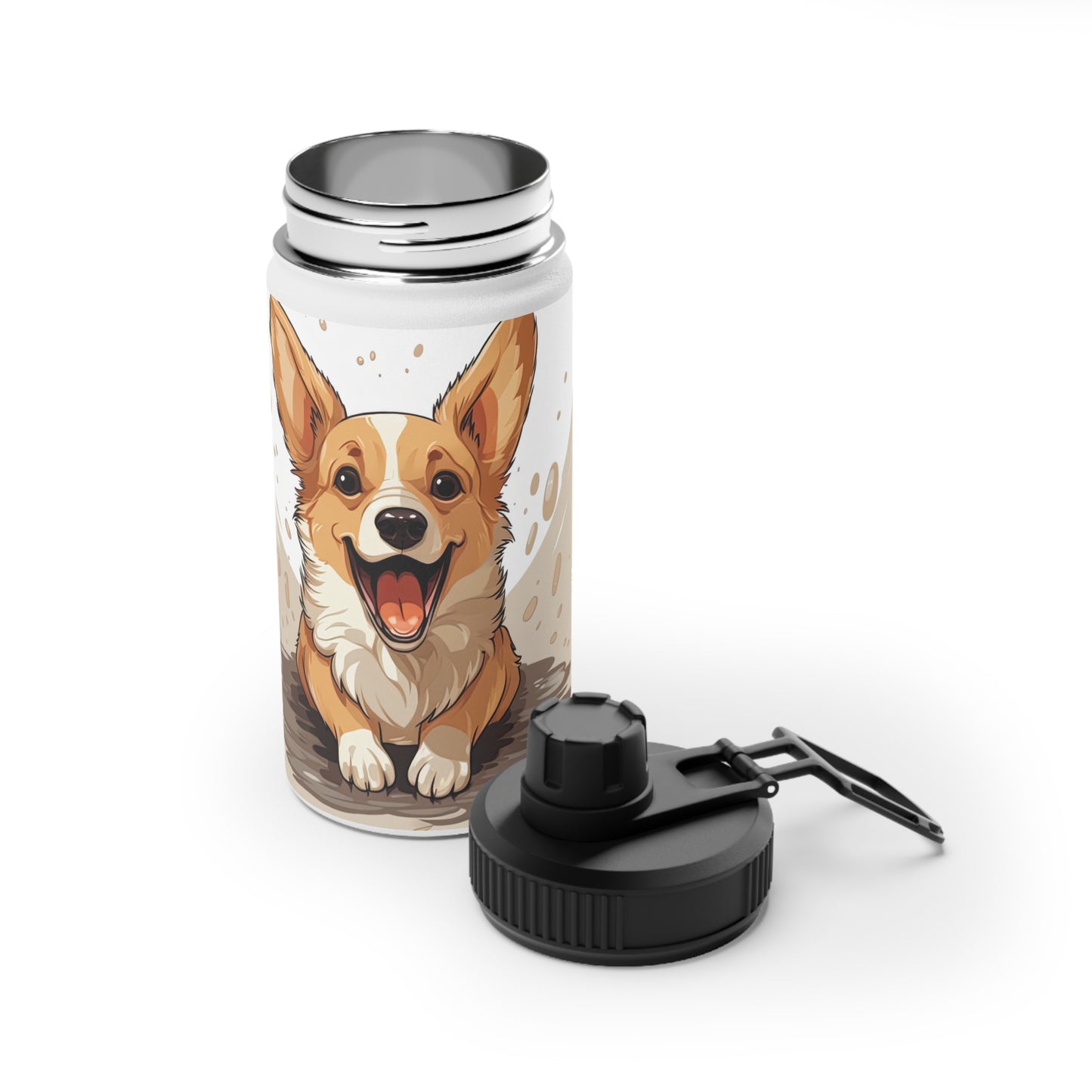 Corgi Cuteness - Water Bottle with Sport Lid