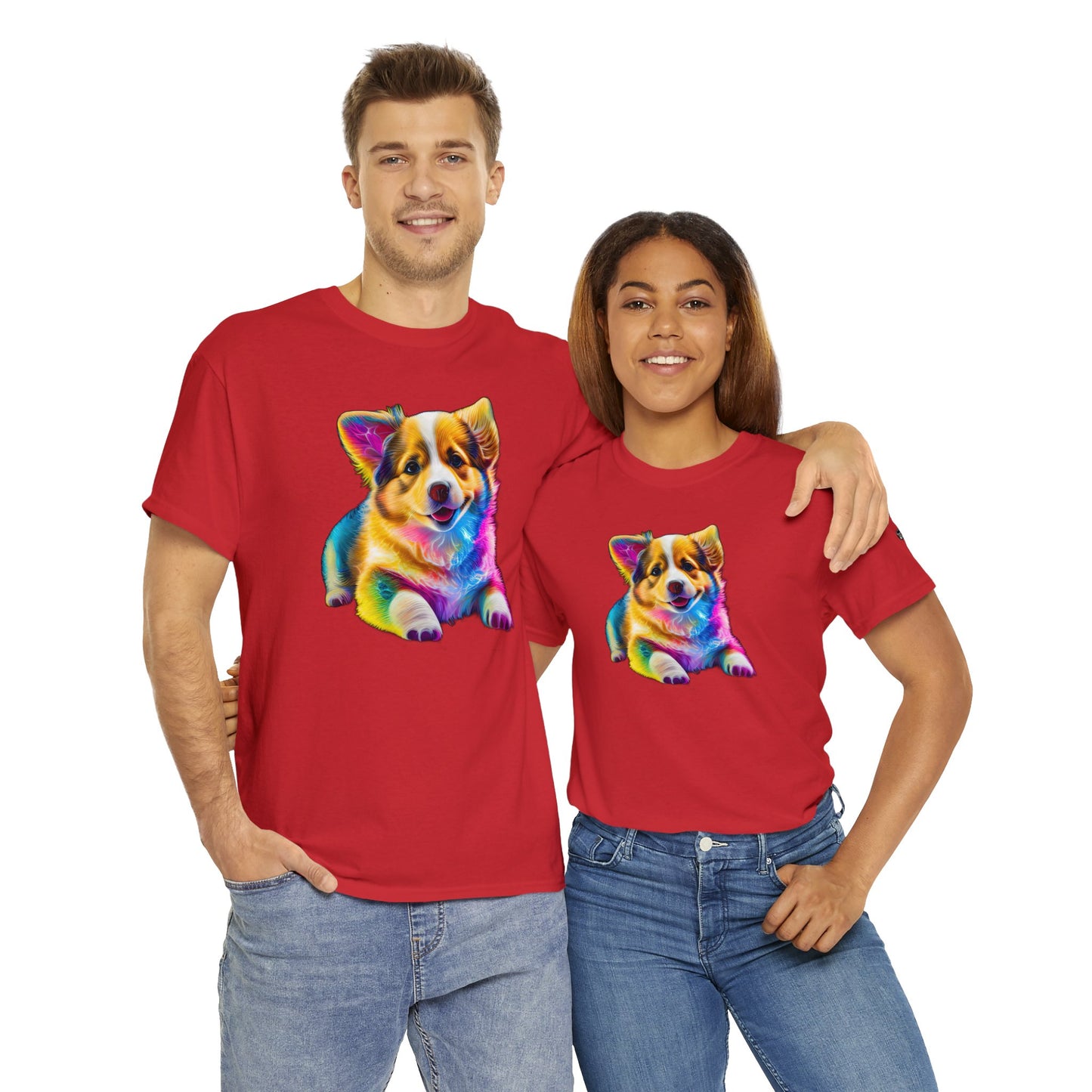 Colorful Corgi - Unisex Heavy Cotton Tee