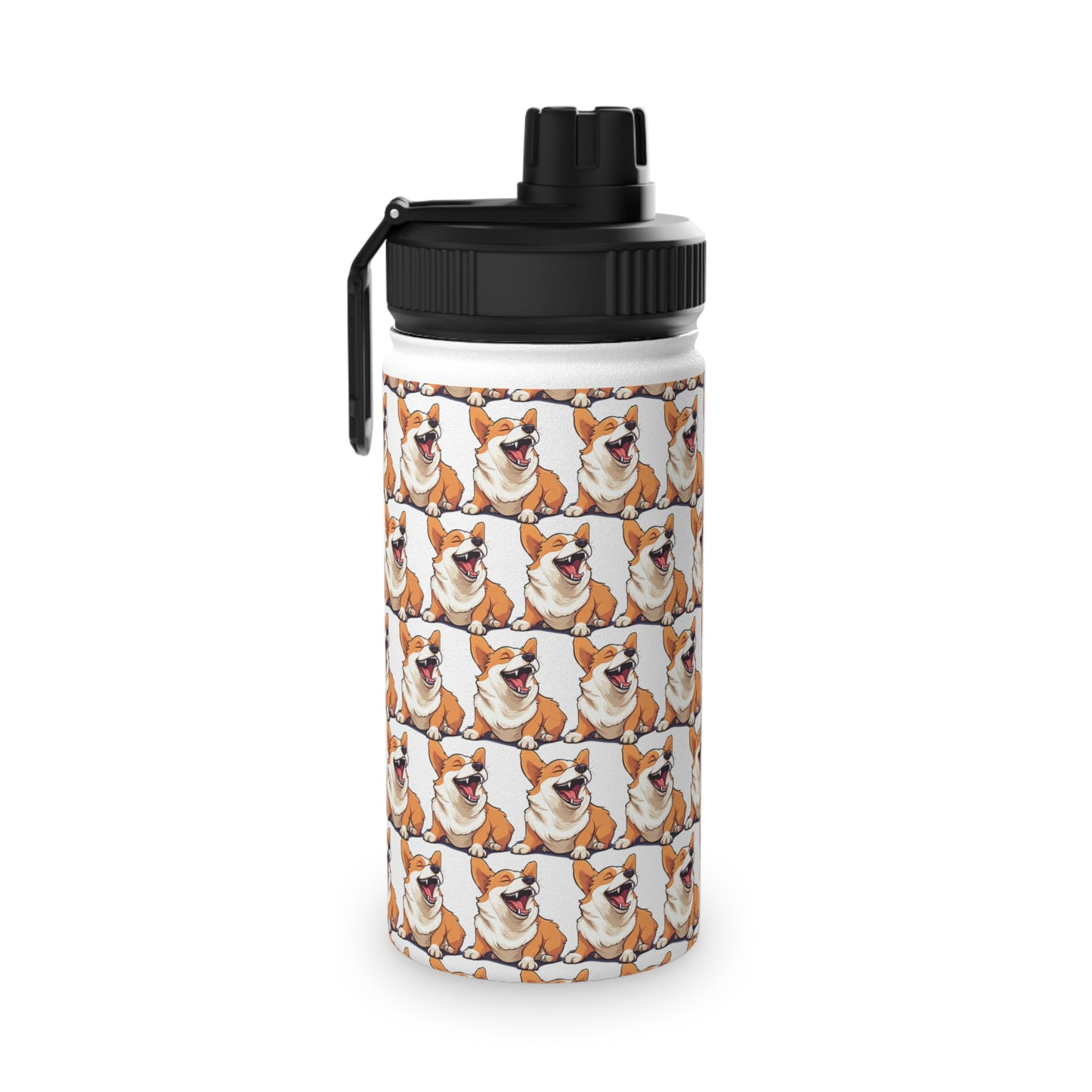 Comical Corgi Mosaic - Water Bottle with Sport Lid