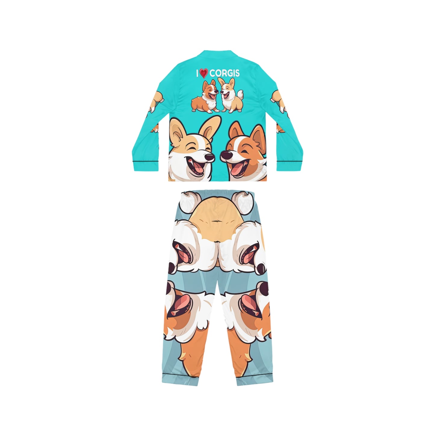 Pyjama en soie j'adore les corgis