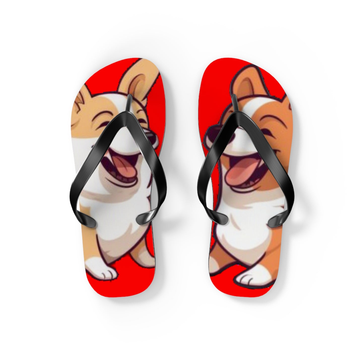 Best Mates Smiling Corgis Unisex Flip Flops — Cool Corgi Themed Sandals for the Beach, Pool, or Anywhere