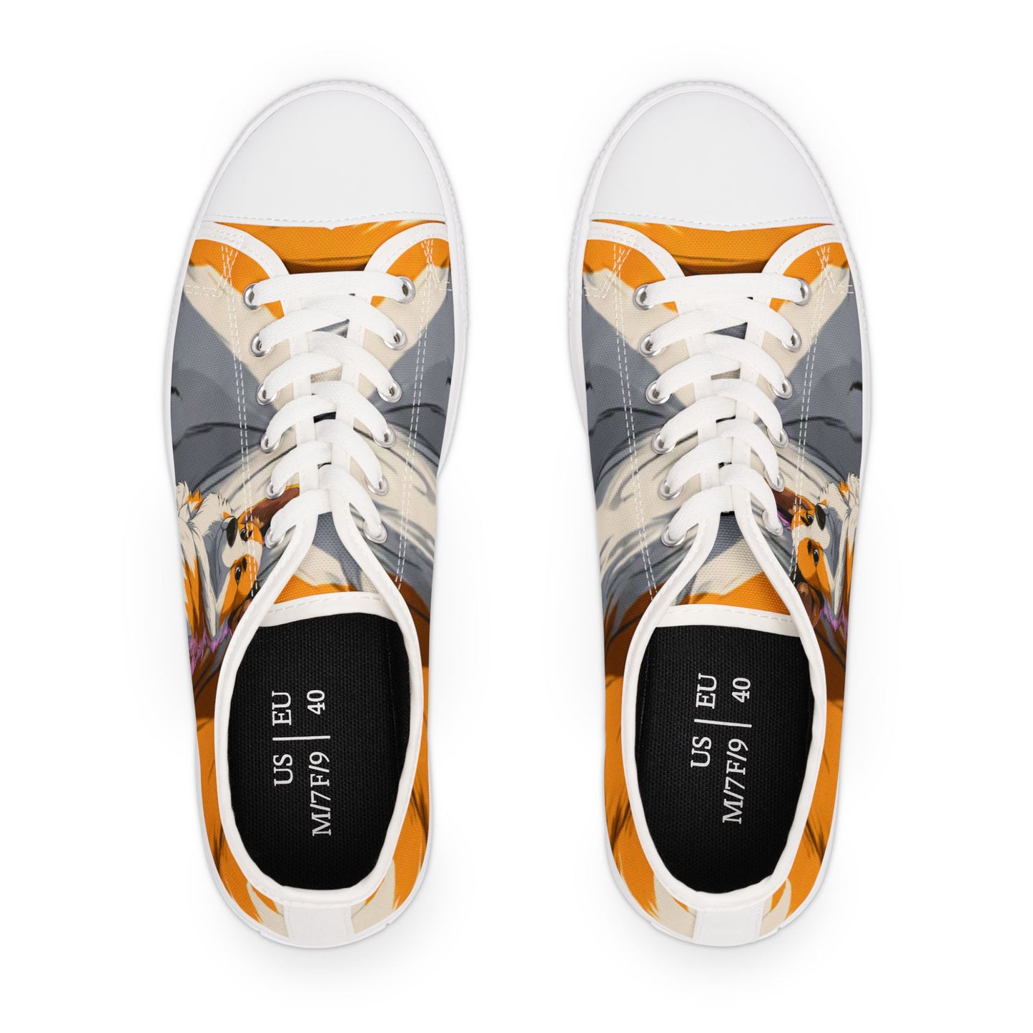 Boss Dog Corgi Artistic Portrait Casual Canvas Multicolor Design Women's Low Top Sneakers