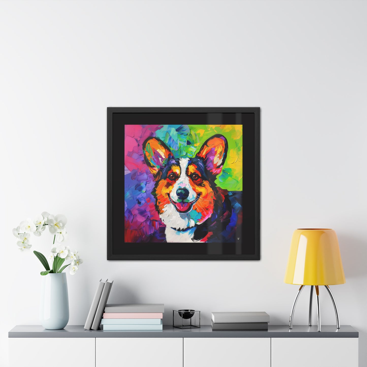 Color Me Corgi Framed Print
