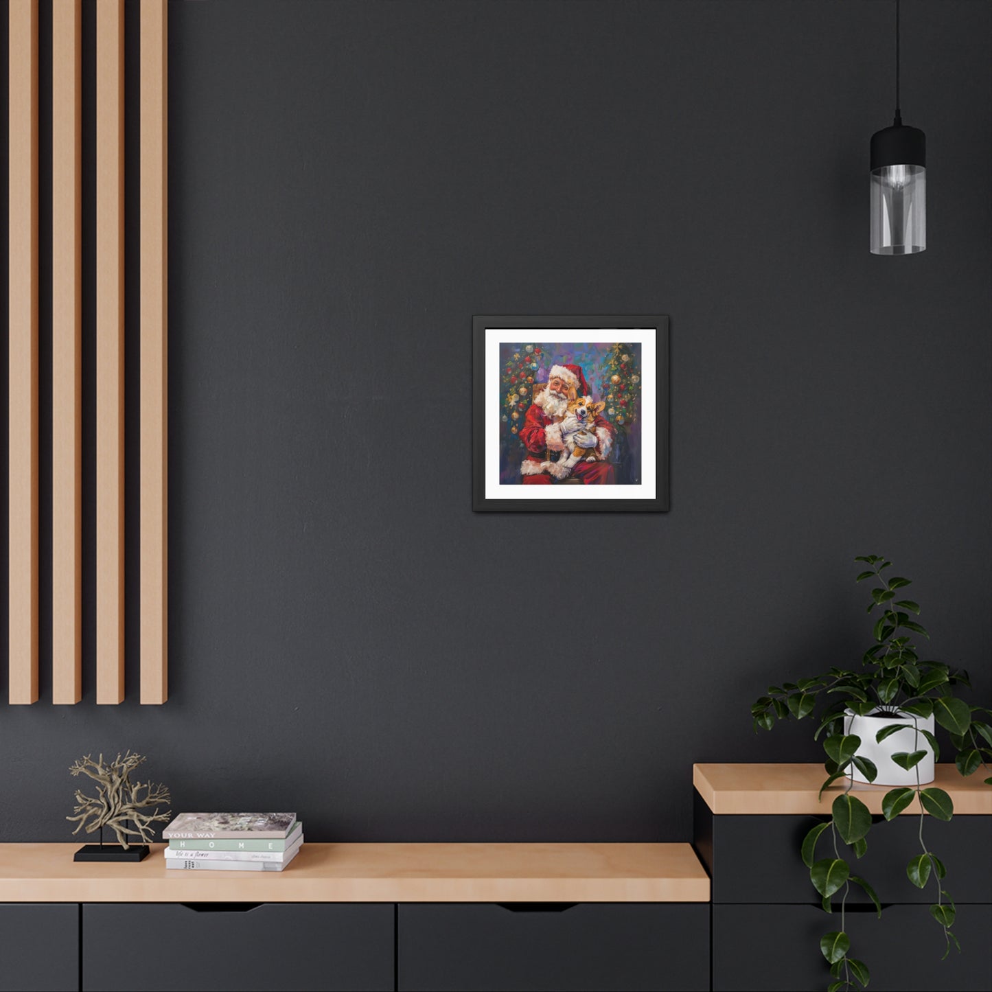 Christmas Corgi Framed Print