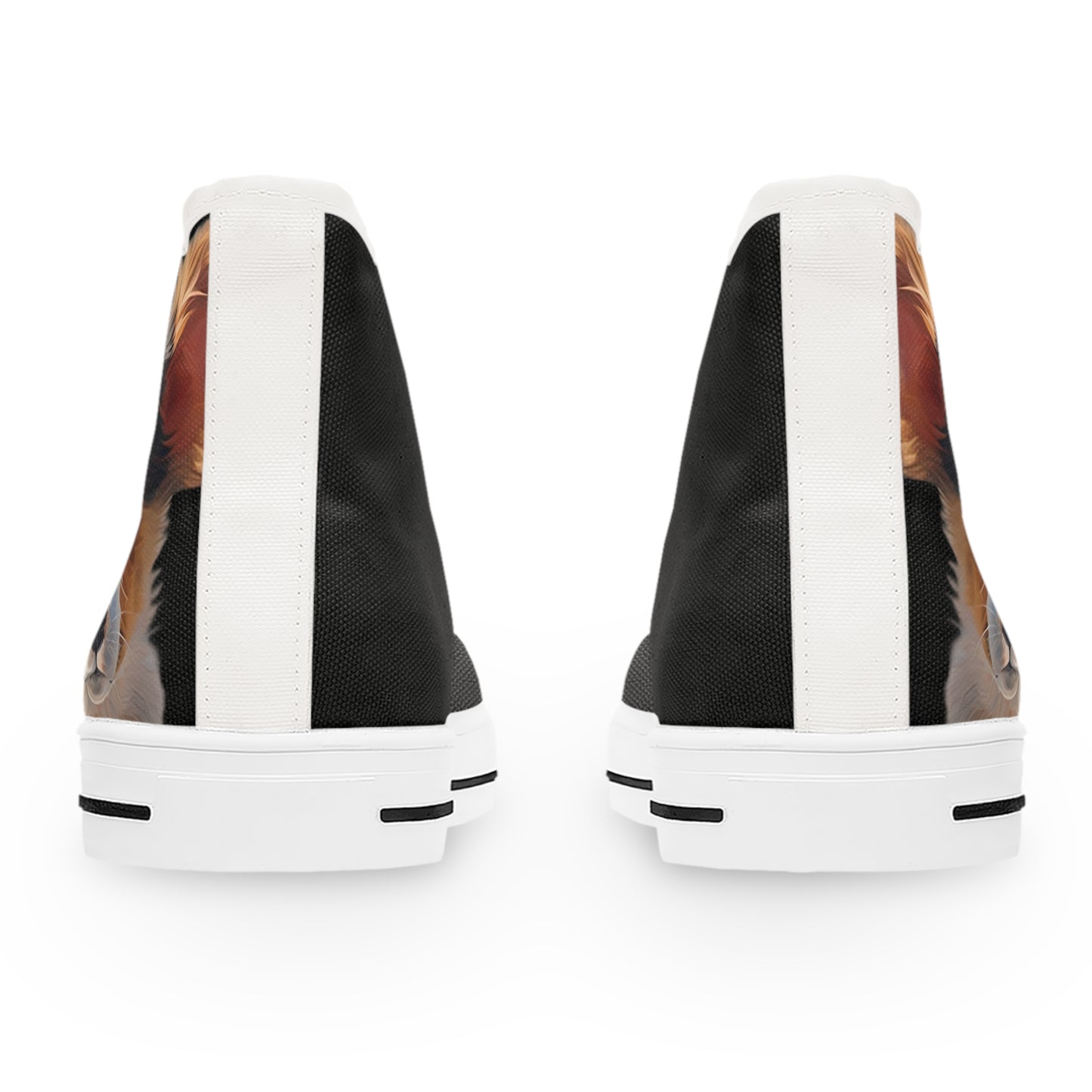 Puppy Dog Eyes Corgi Portrait Women's High Top Casual Black Canvas Sneakers