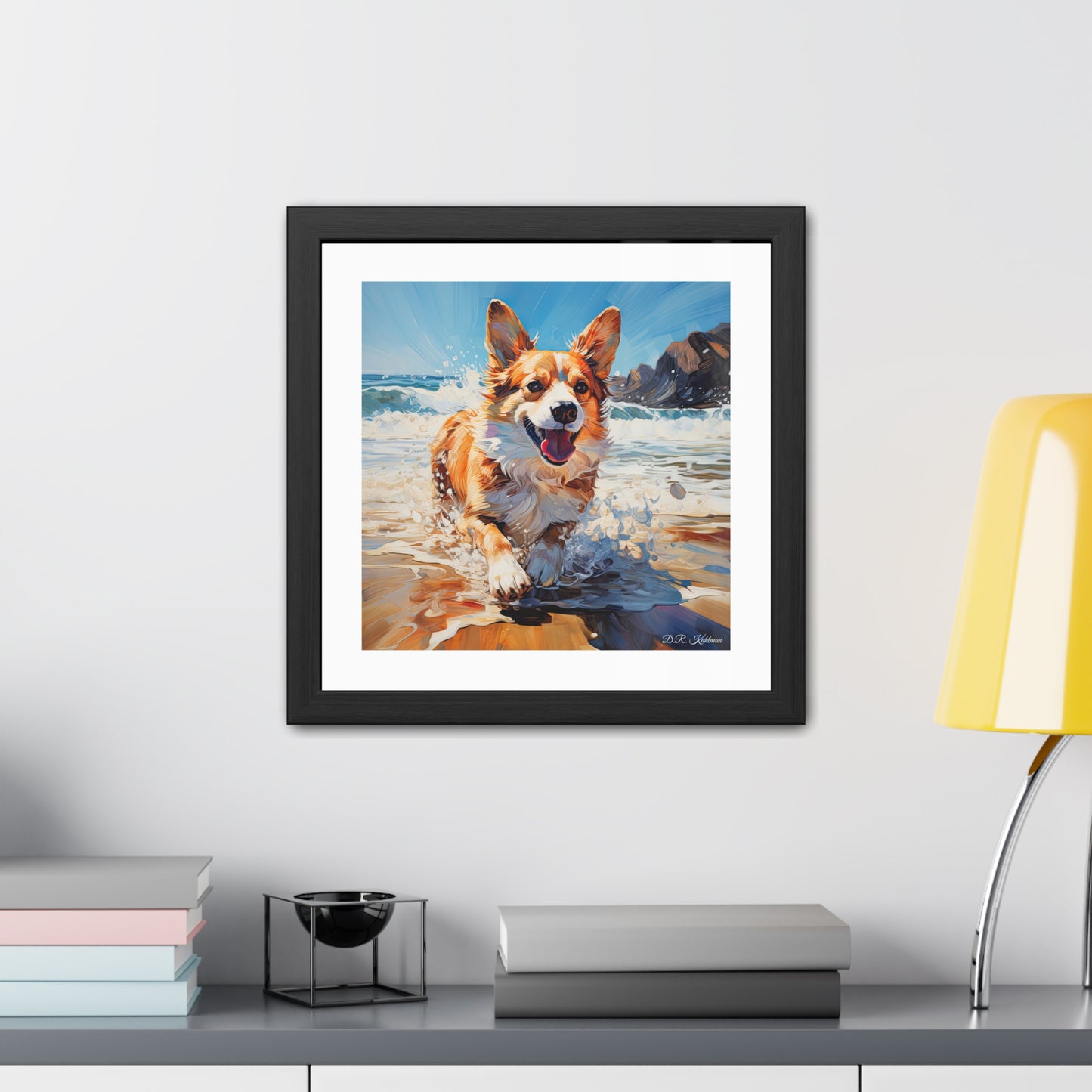Impression encadrée Corgi côtier
