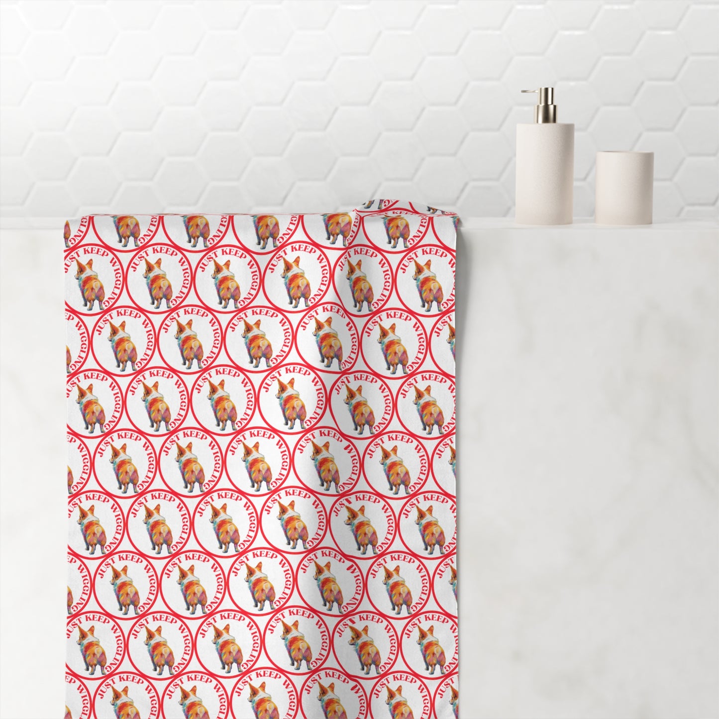 Just Keep Wiggling Mosaic - Bath Towel