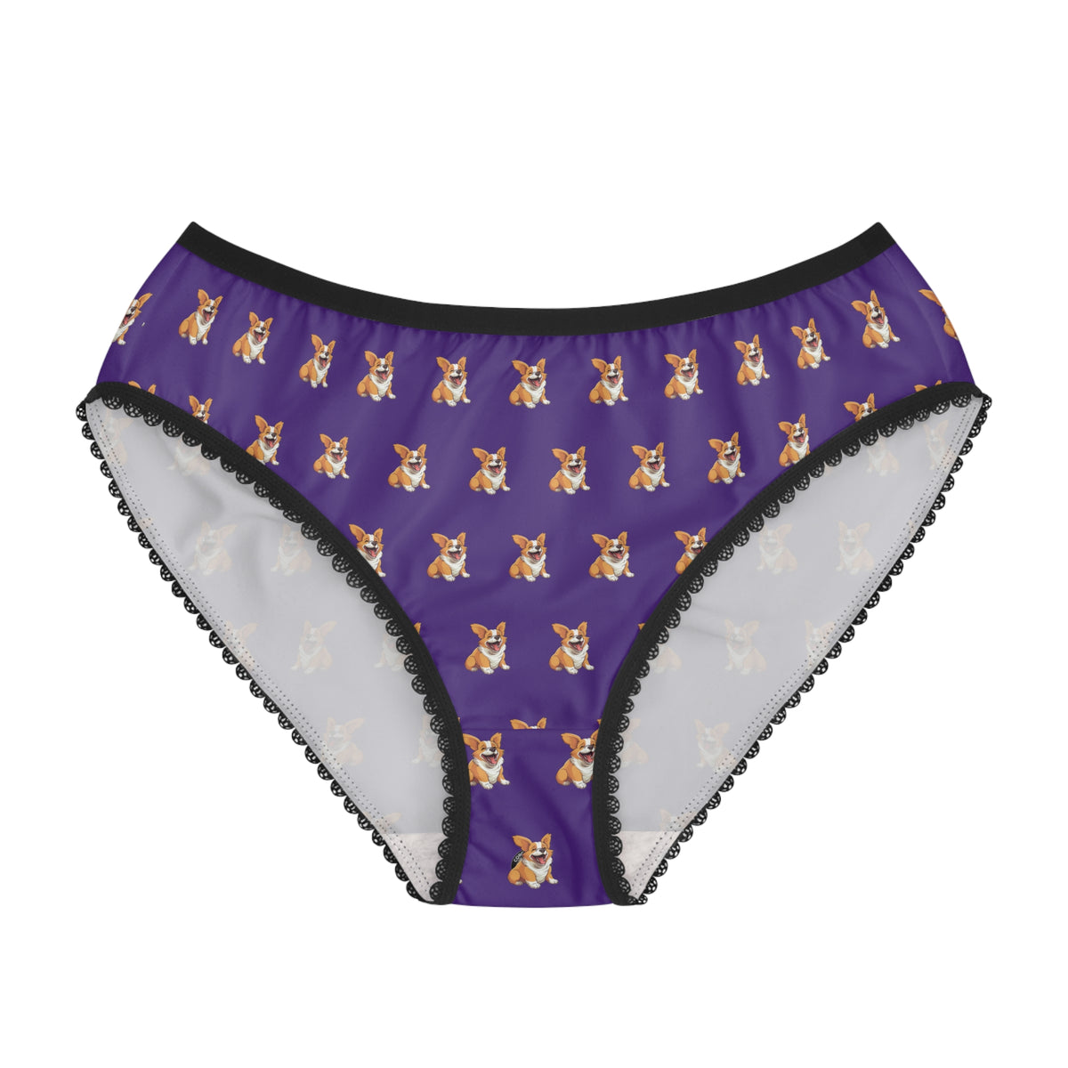 Jolly Jiggling Animated Corgi Panties - Women's Purple Undies