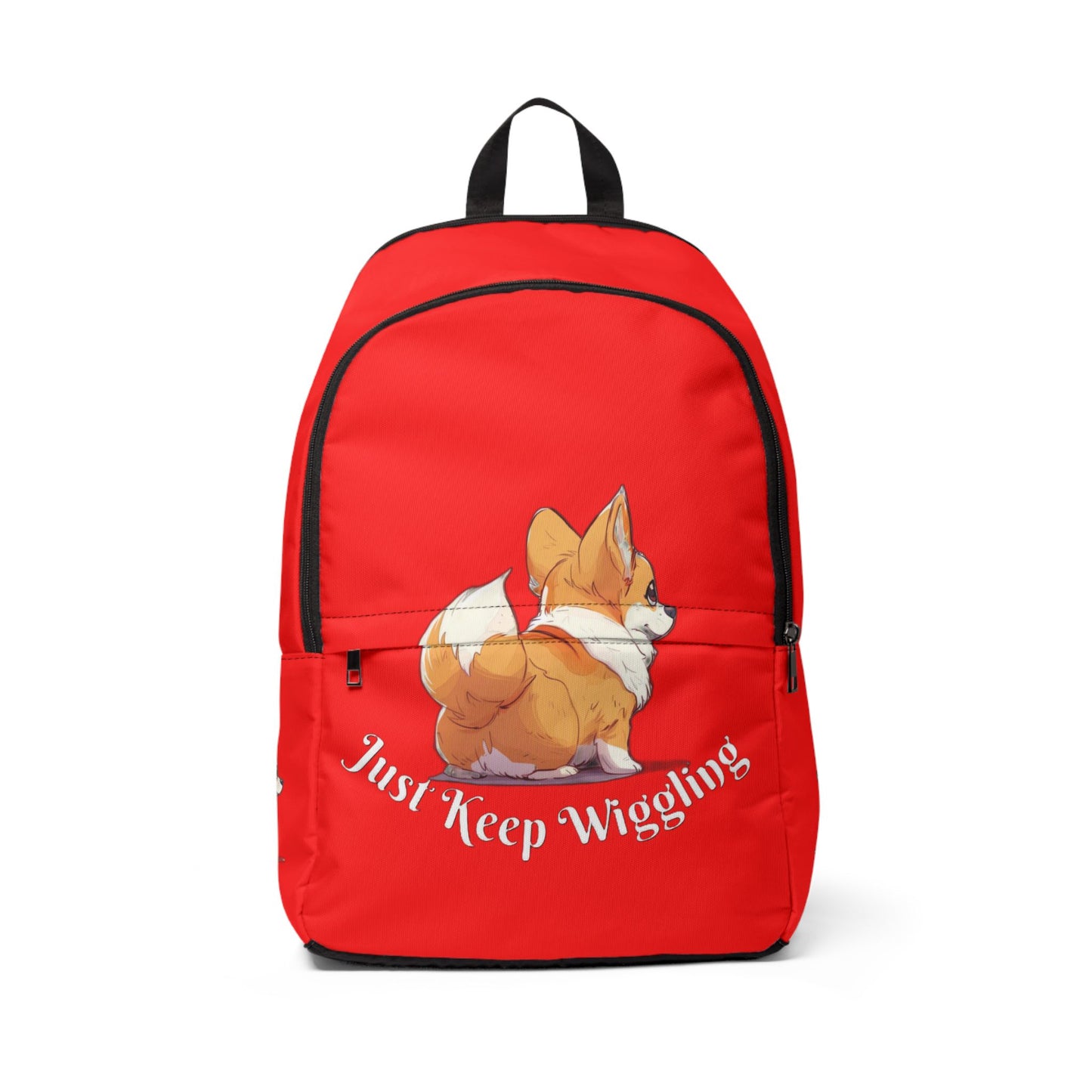 Just Keep Wiggling Corgi Backpack — Red Corgi Rucksack