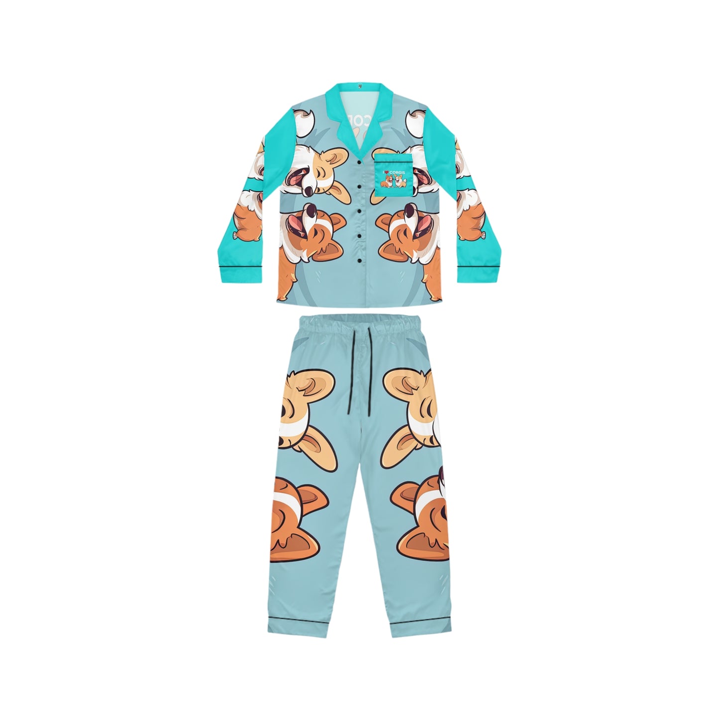 Pyjama en soie j'adore les corgis