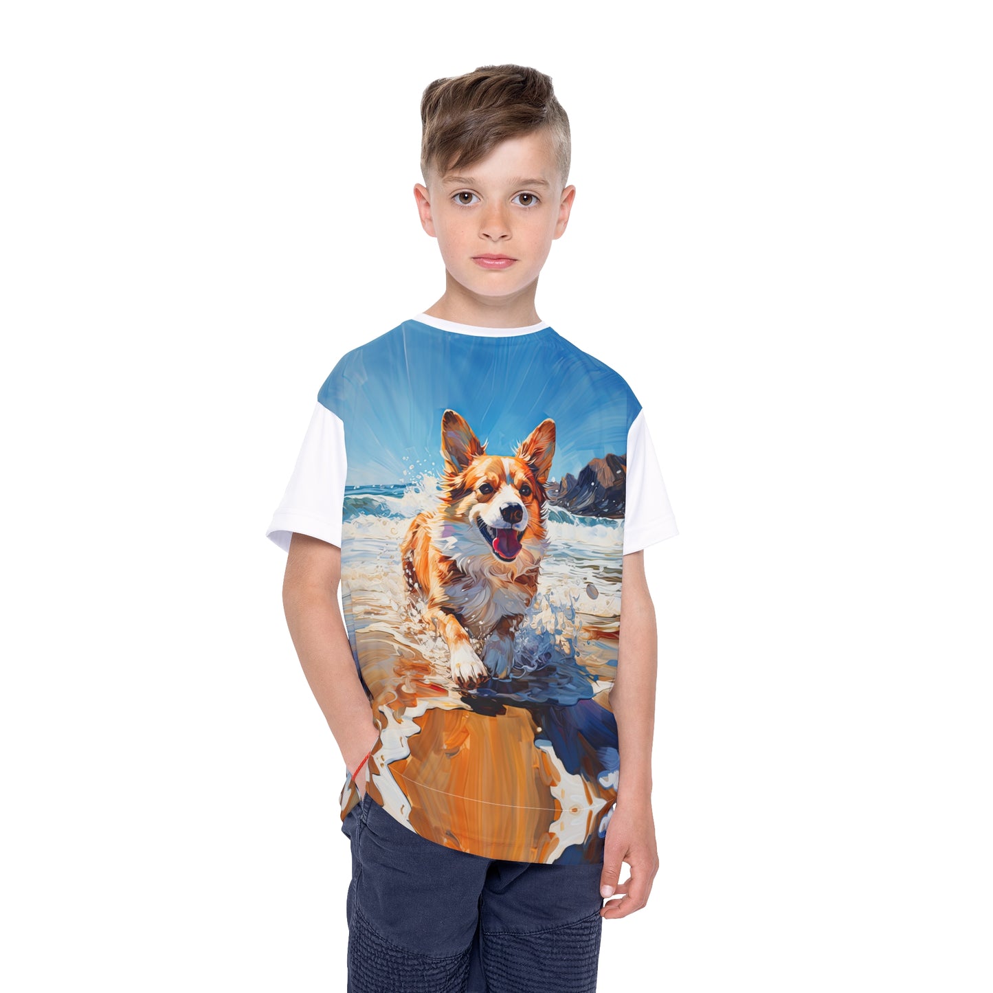 Coastal Corgi Kid's Sports Tee