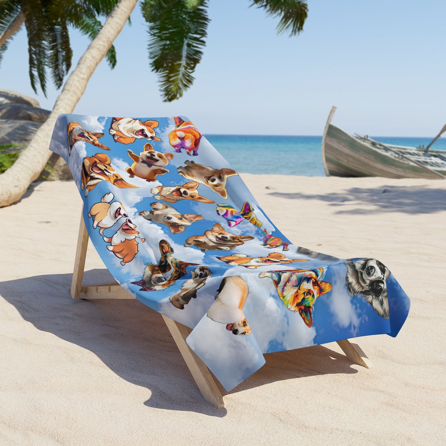 Corgi Puppourri - Beach Towel