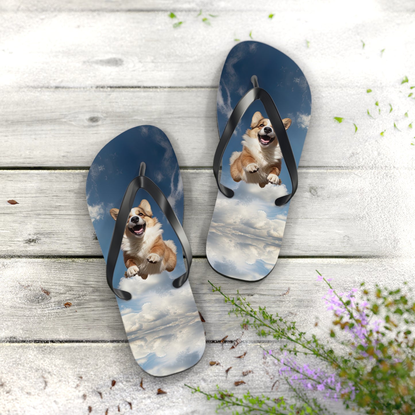 Super Corgi Flip-Flops