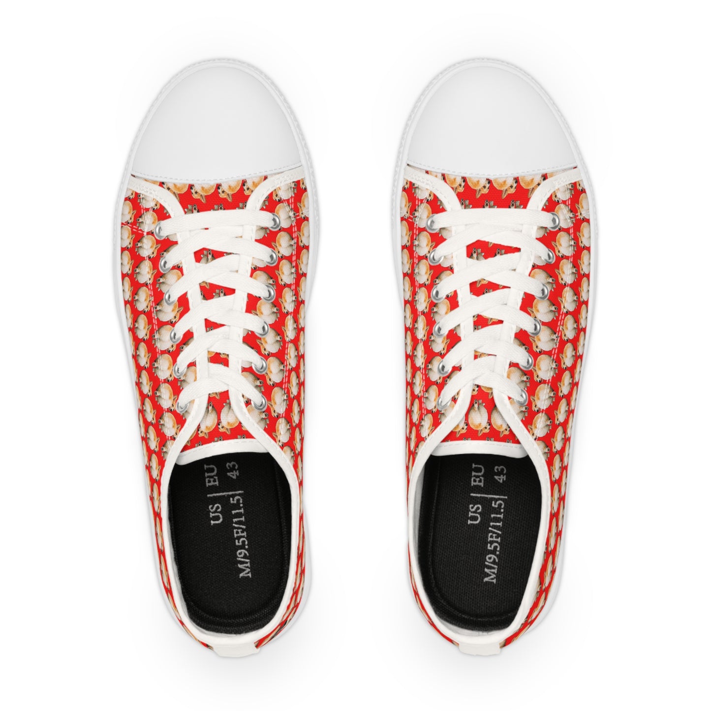 Baby Got Back Featuring a Super-Cute Corgi Butt Wiggle Patterned Casual Red Canvas Men's Low Top Sneakers