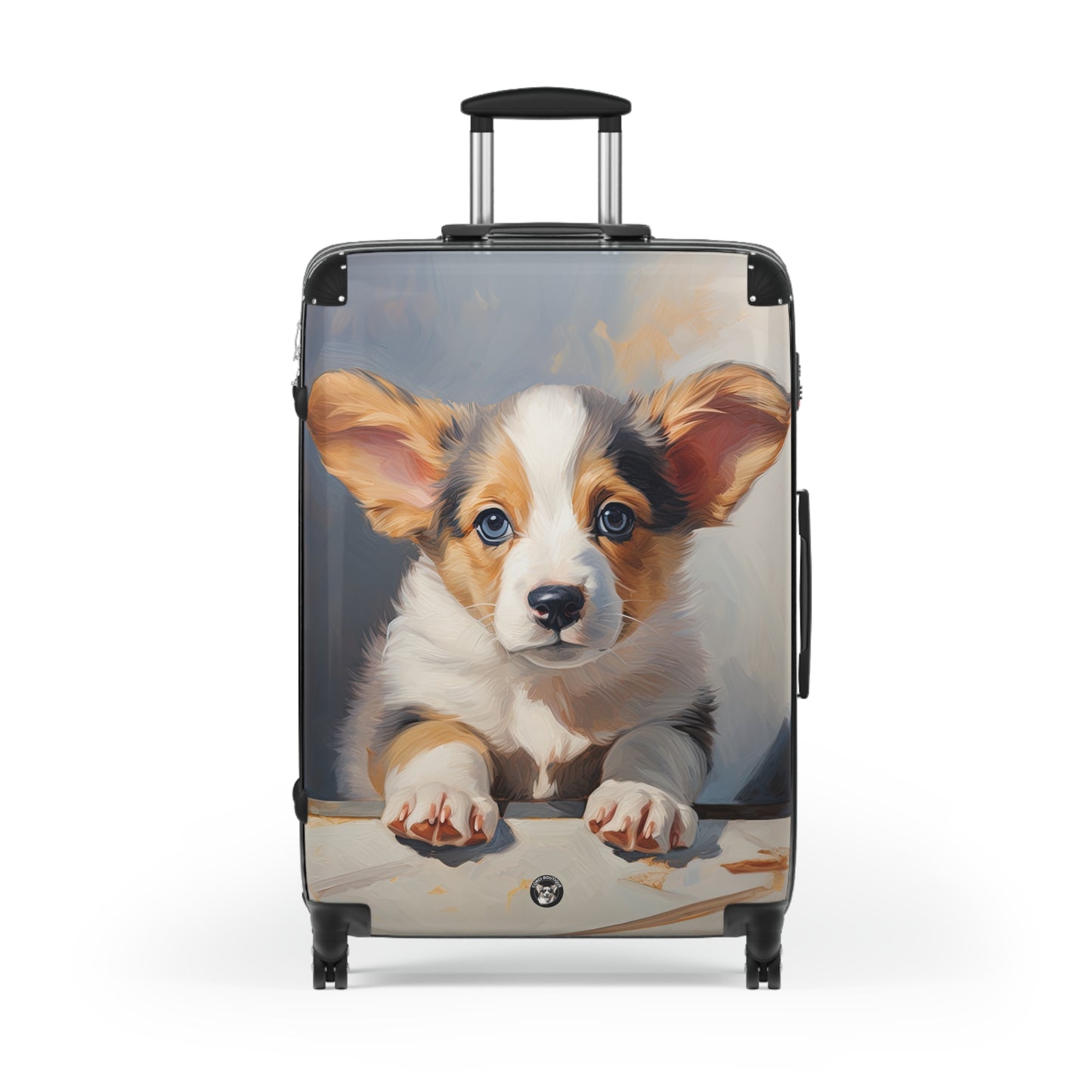 Puppy Dog Eyes Corgi Puppy Travel Suitcases — Adorable Corgi Rolling Luggage
