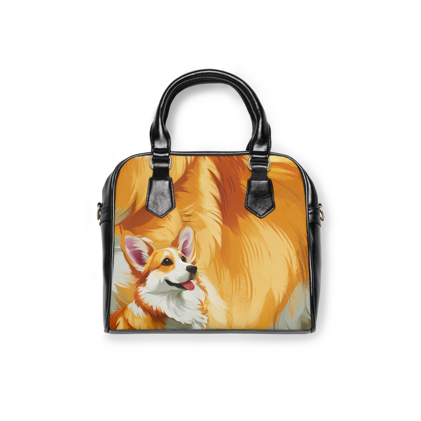 Hello Corgi Artistic Portrait Shoulder Handbag — Vibrant Pop Art Corgi Purse