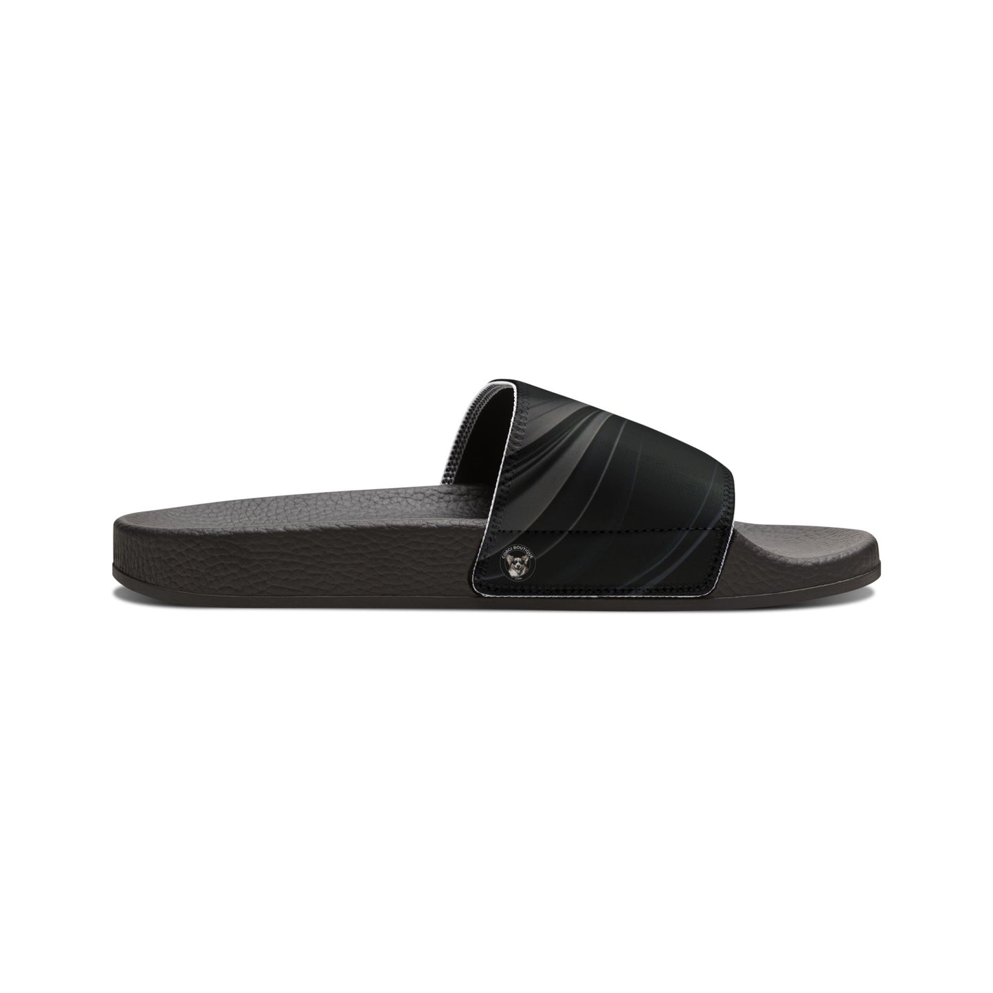 Samurai Corgi on a Black Wave Men's Slide Sandals - Casual Pool & Beach Slides