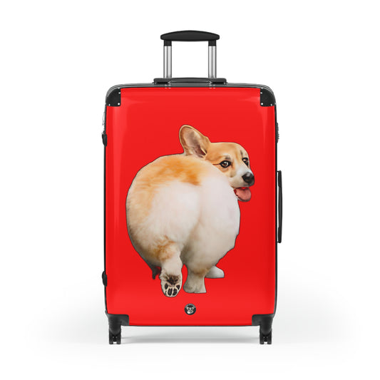 Baby Got Back Corgi Butt Strut Suitcases — Fun Red Luggage
