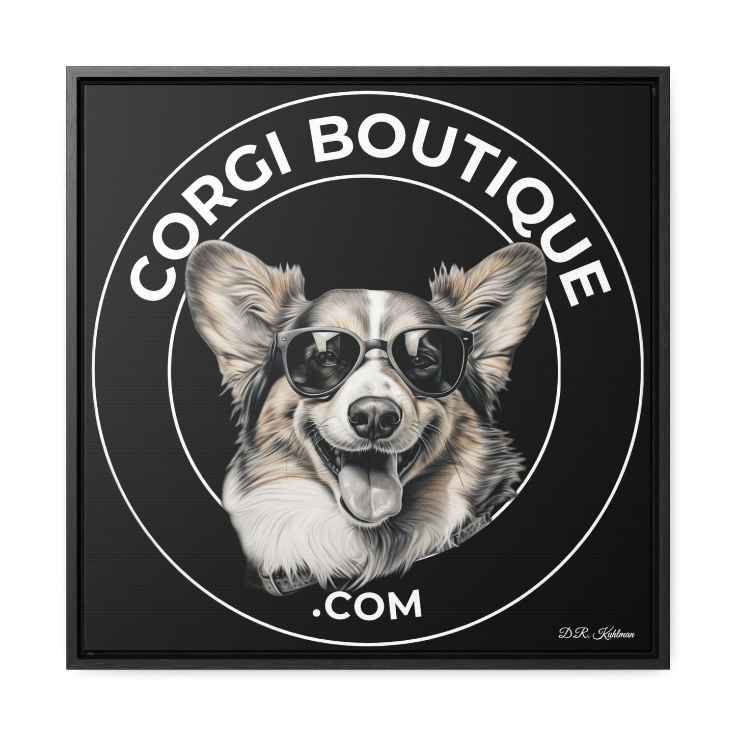 Corgi Boutique - Framed on Canvas