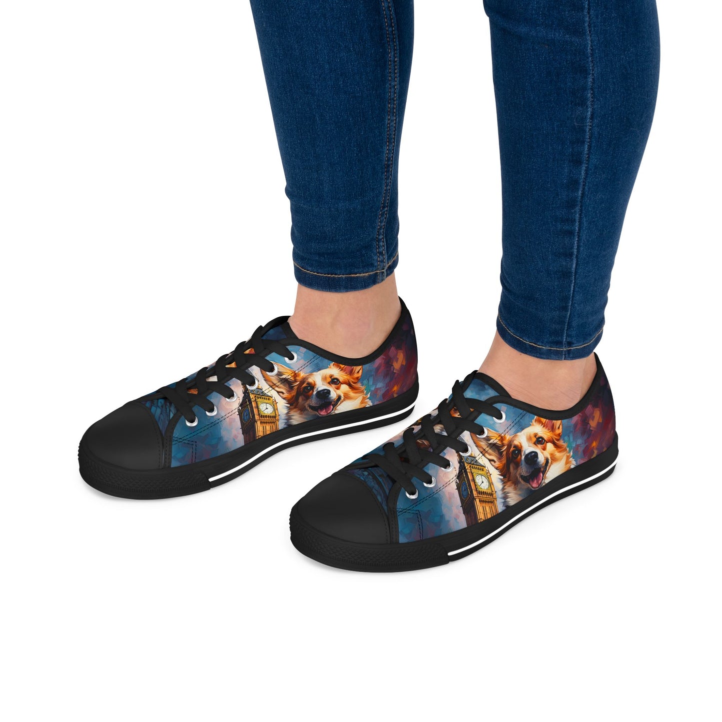 Corgi & Ben London Themed Low Top Casual Canvas Sneakers