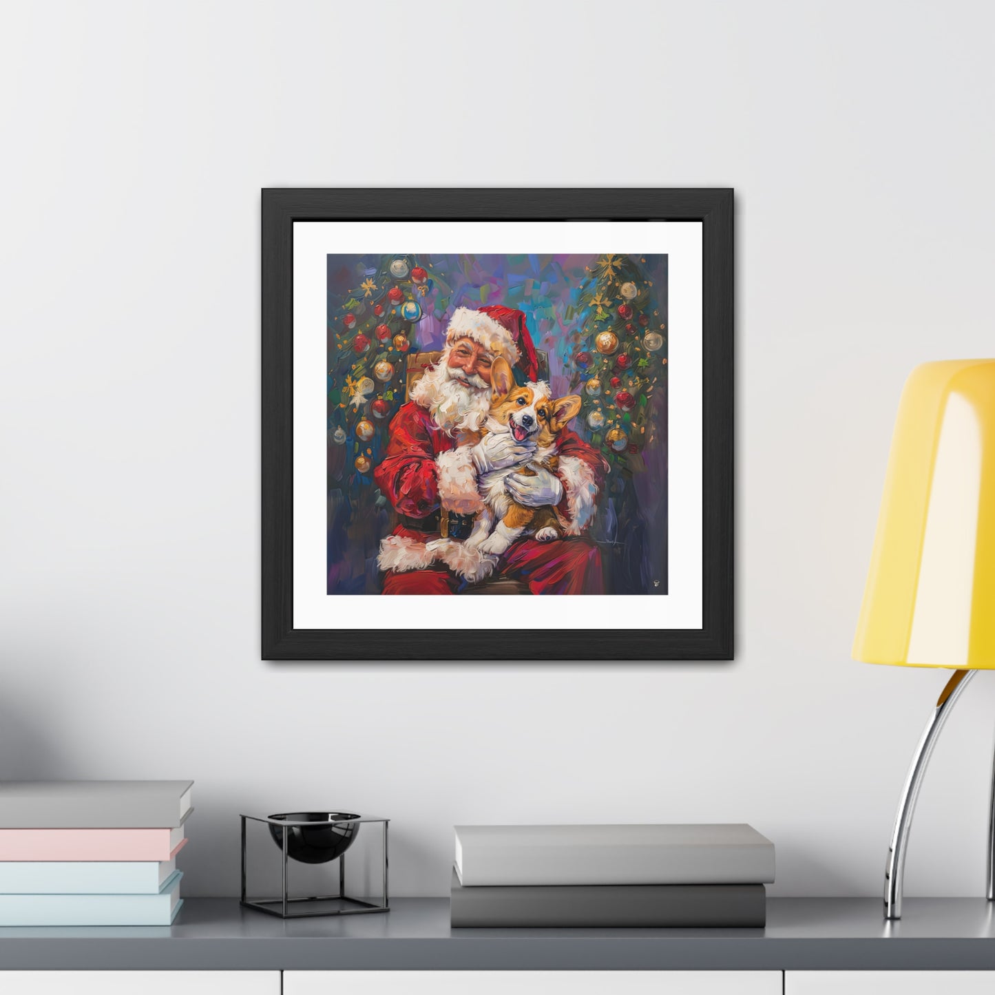 Christmas Corgi Framed Print