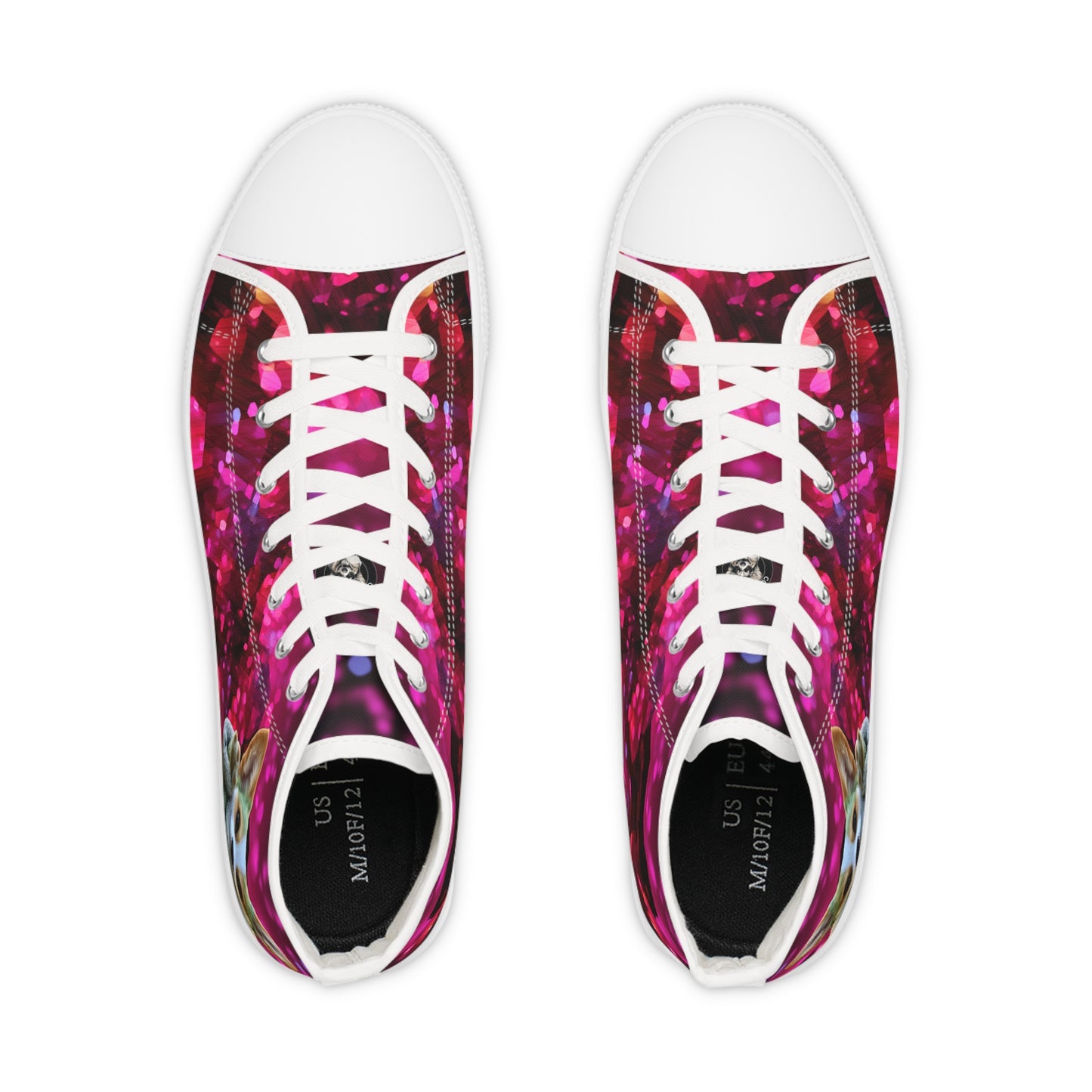 Baby Corgi Space Glitter Men's High-Top Casual Canvas Sneakers - May the Corgi Be With You