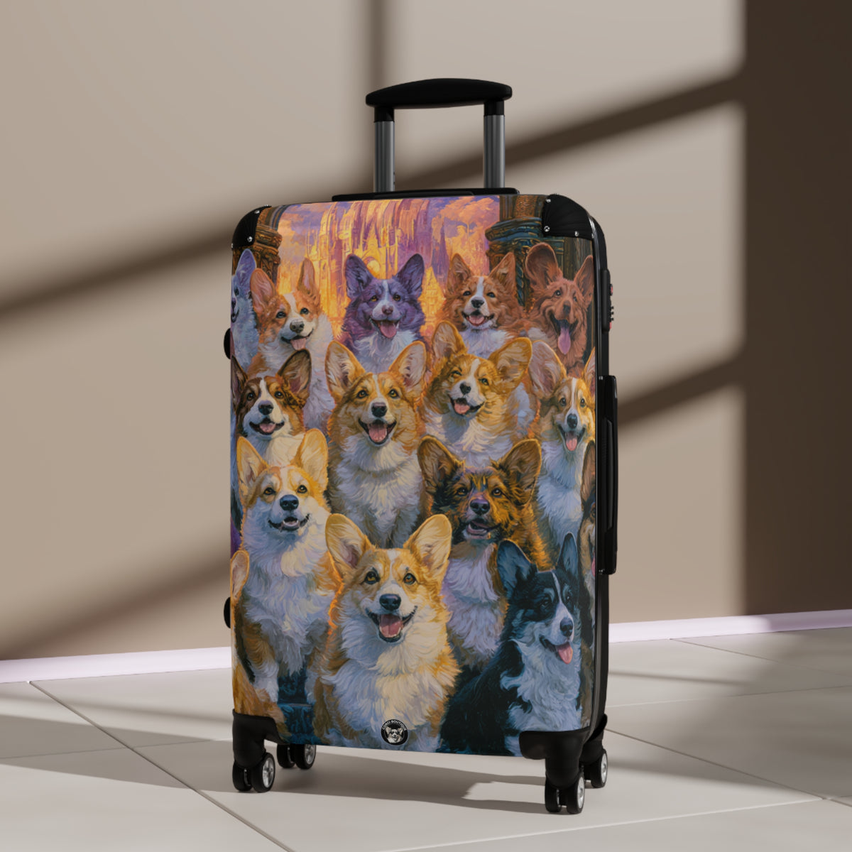 Pearly Gates The Corgis Await Travel Suitcases – Heavenly Rolling Luggage
