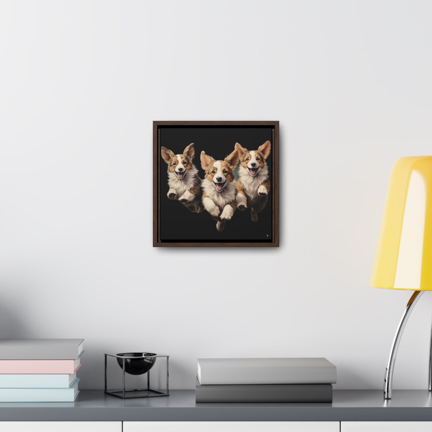 Corgi Enthusiasm - Framed on Canvas