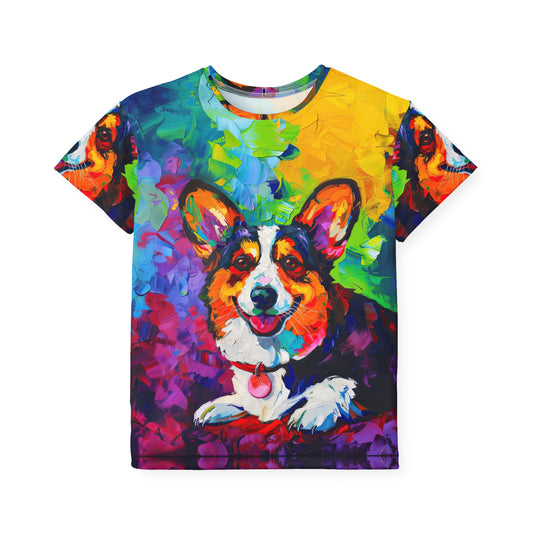 Colorful Corgi Kid's Sports Tee