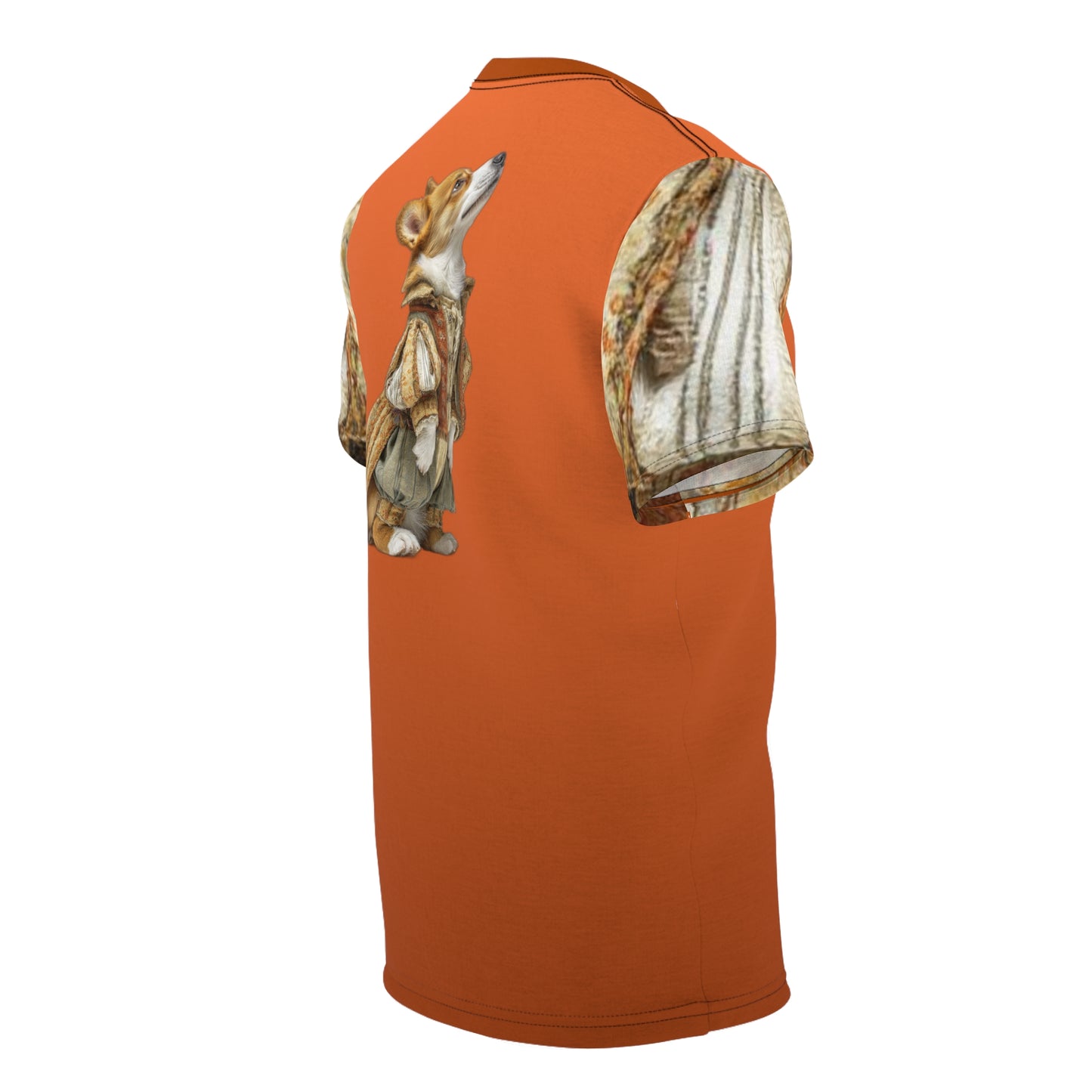Prince Corgi Artistic Royalty Burnt Orange Bold Fashion Tee — Exclusive Corgi Artwork