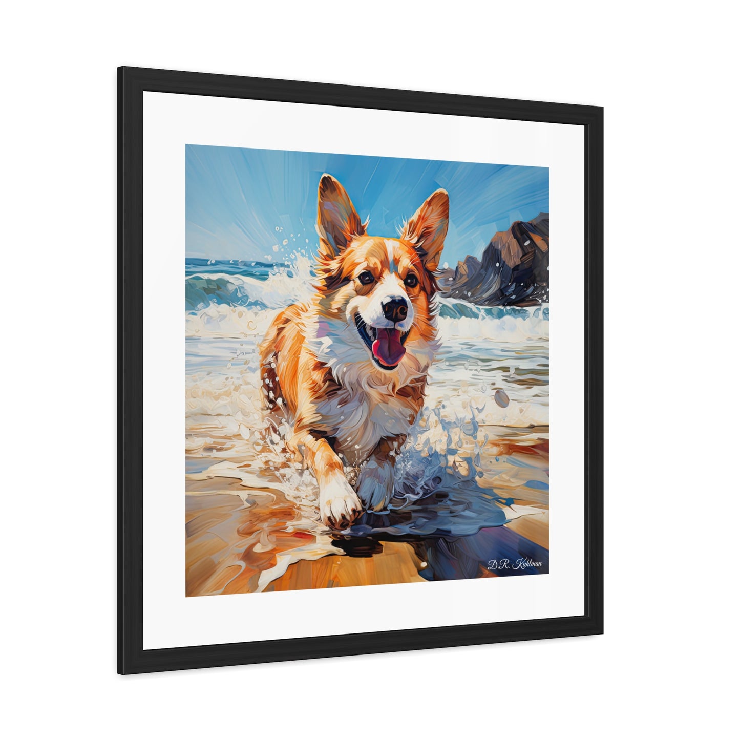 Impression encadrée Corgi côtier