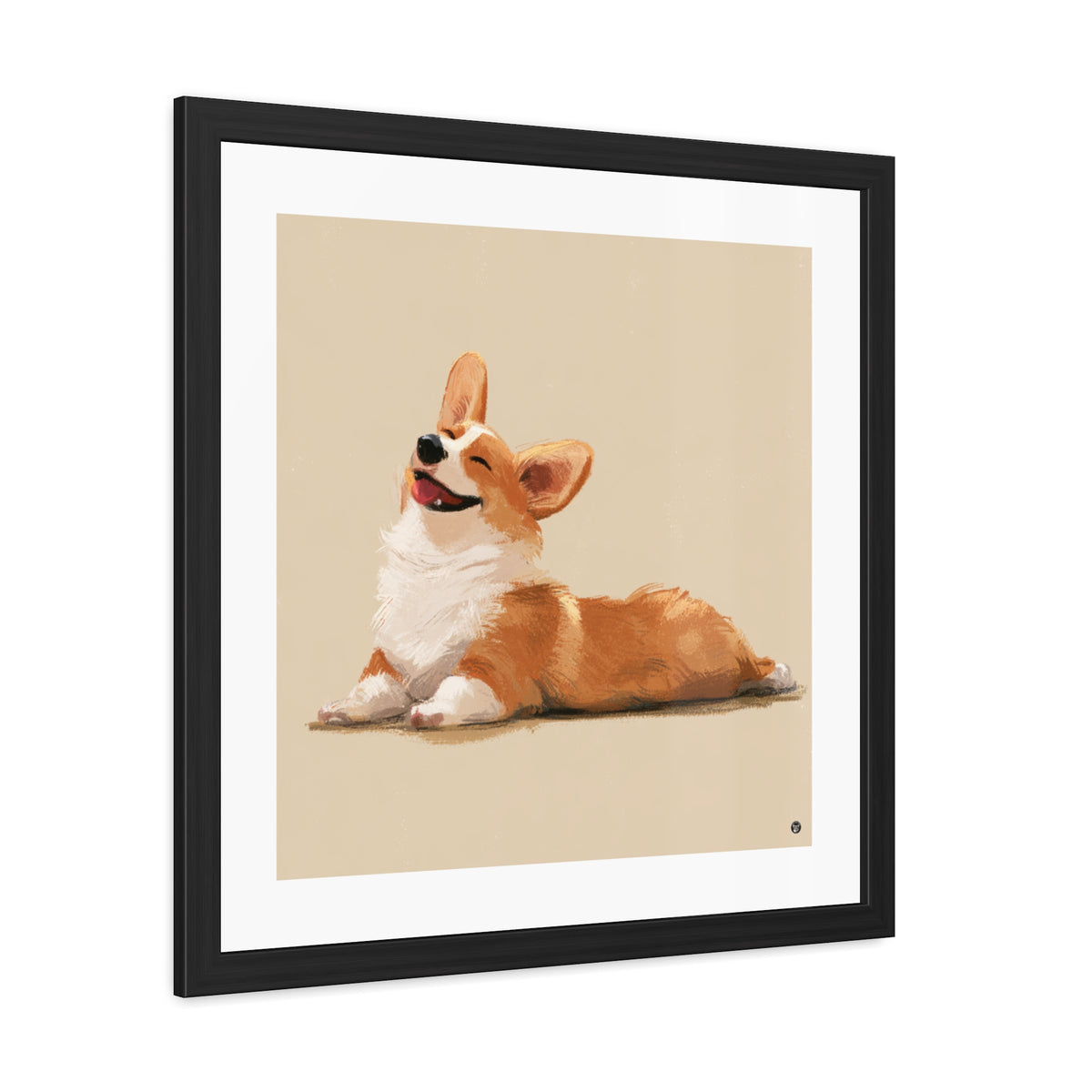 Giddy Sploot  - Happy Corgi Exclusive Framed Print