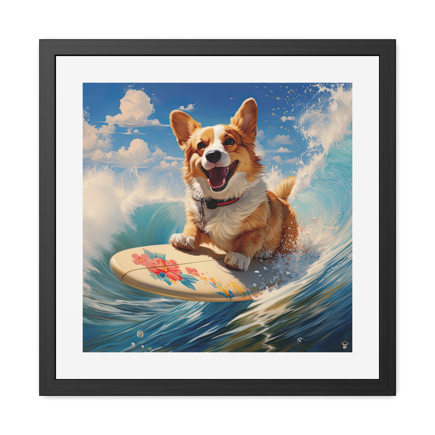 Impression encadrée Cowabunga Corgi