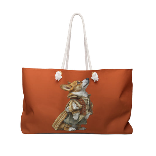 Prince Corgi Royal Weekender Beach Bag – Monarch Themed Travel Tote