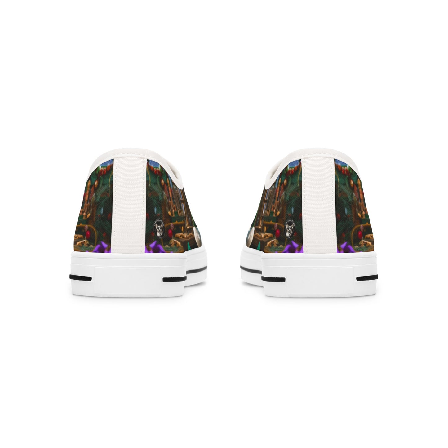 Santa's Little Helper Festive Corgi Christmas Women's Low Top Casual Canvas Sneakers