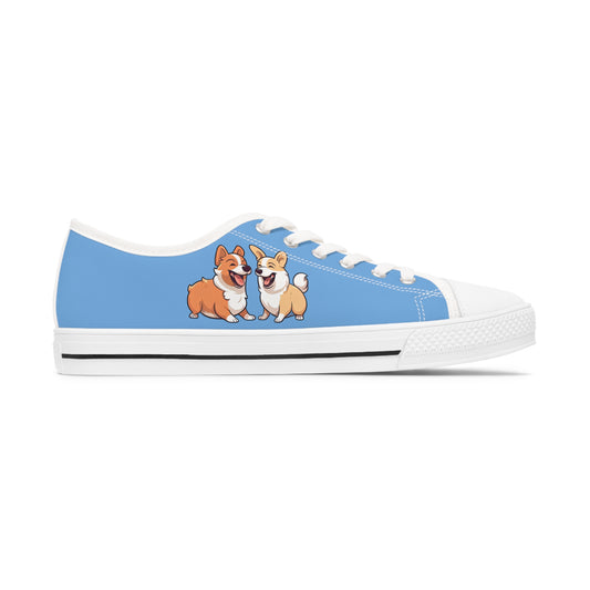 Corgi Couple - Women's Low Top Sneakers
