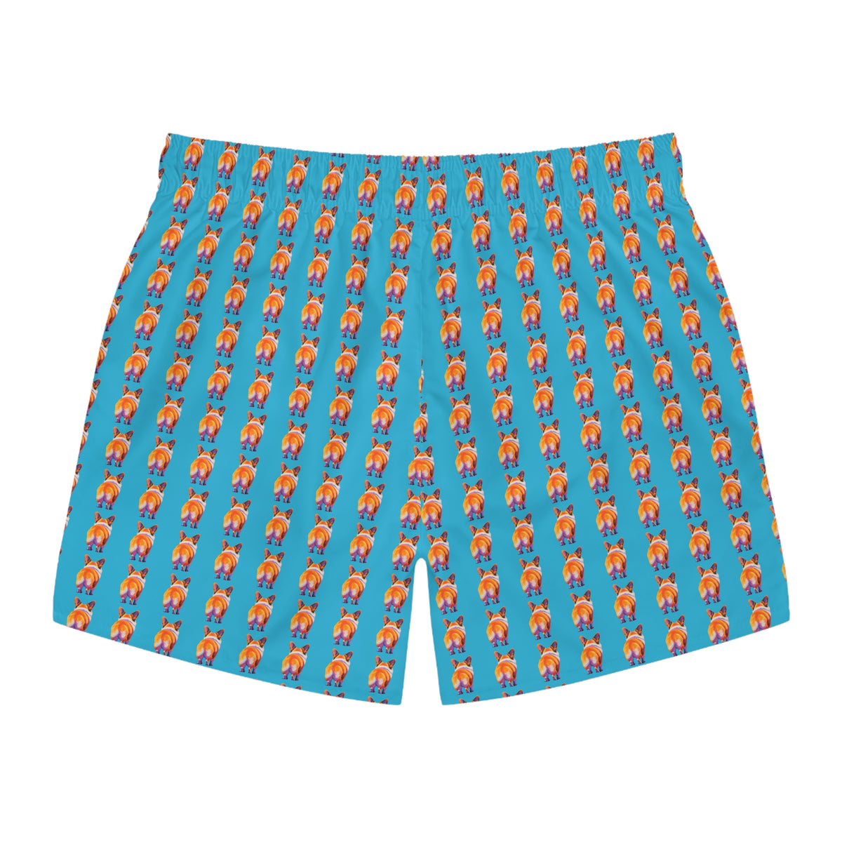 Corgi Butt Stripes Artistic Portrait - Blue Corgi Swim Trunks