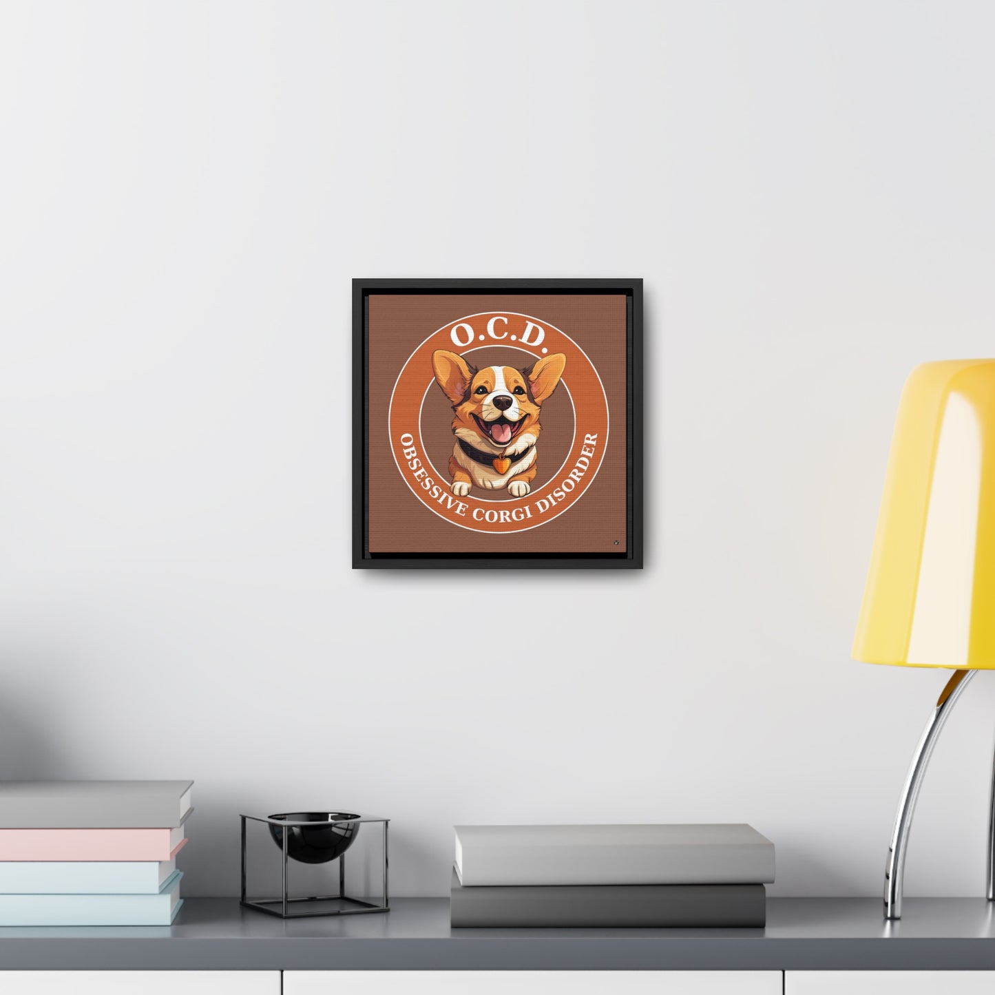 O.C.D. Obsessive Corgi Disorder - Framed on Canvas