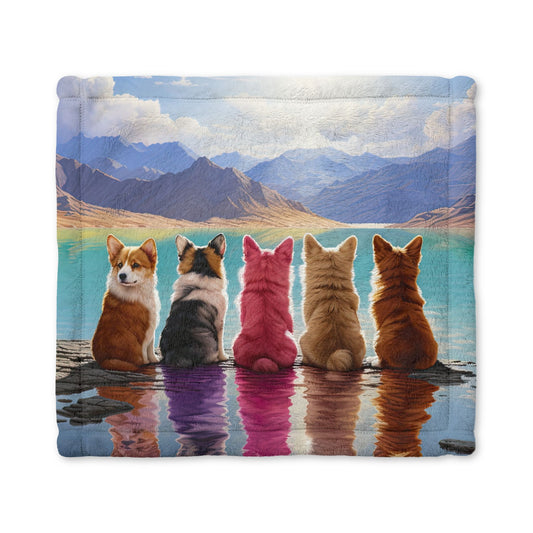 Corgi Lake Cuddle Blanket