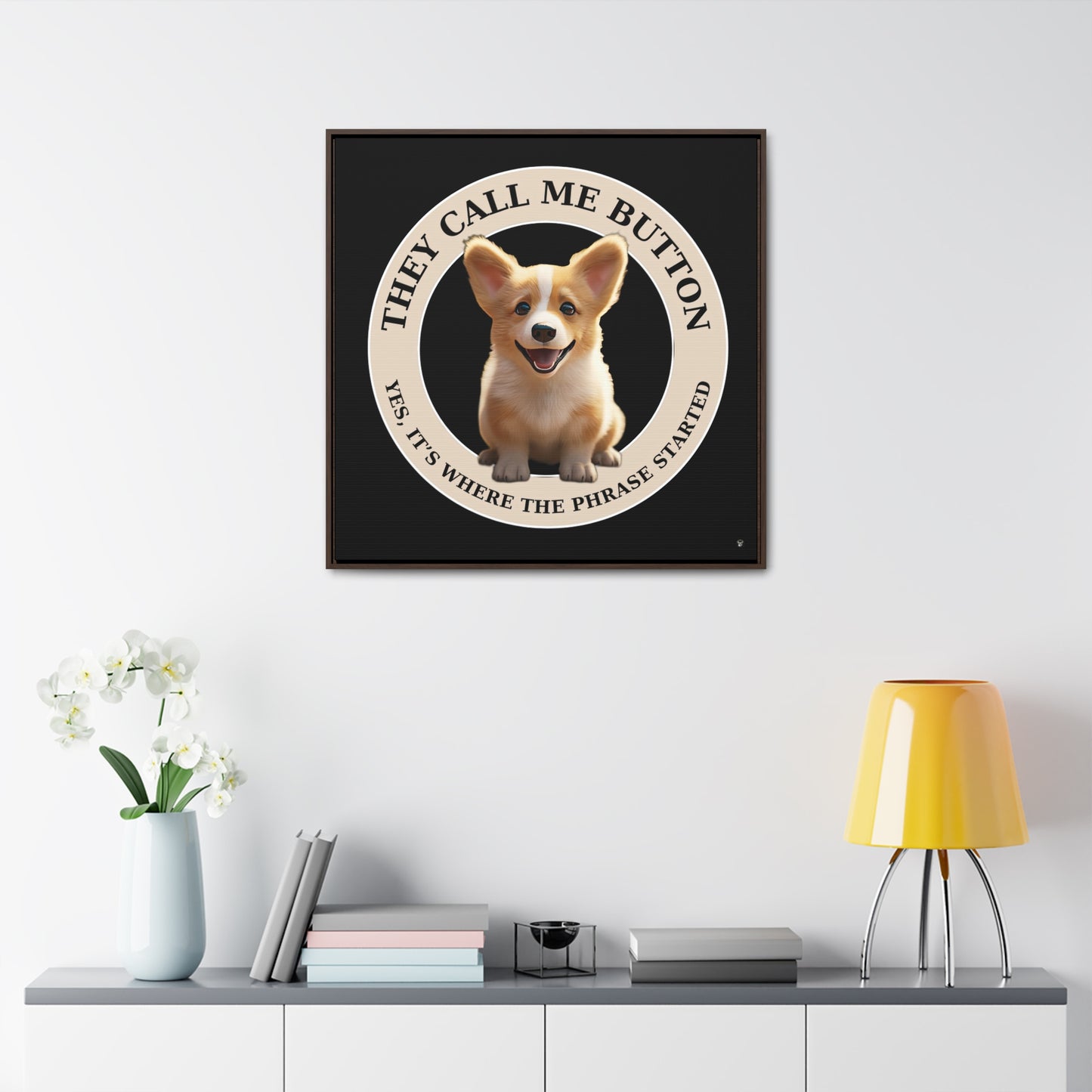 Cute as a Button - Framed on Canvas