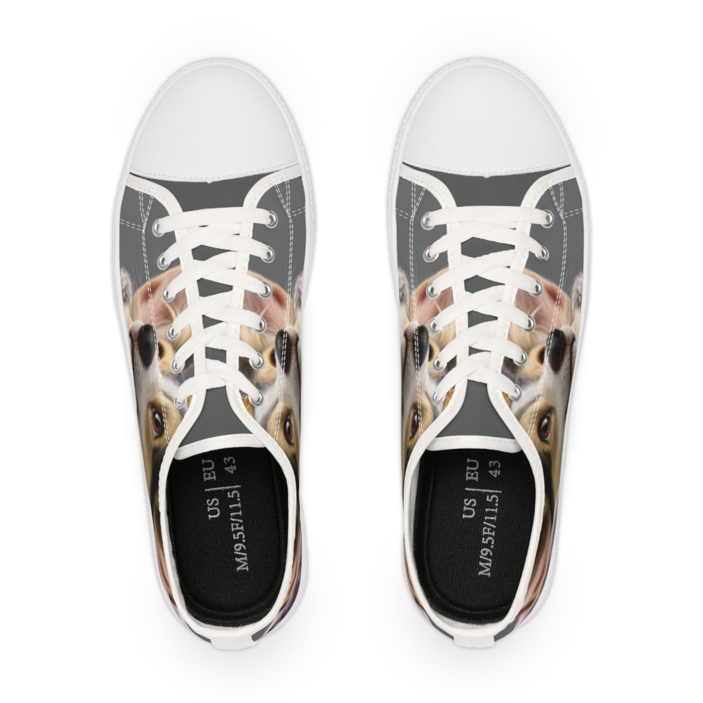 King Pup Cute Corgi Face Men's Low Top Casual Canvas Sneakers